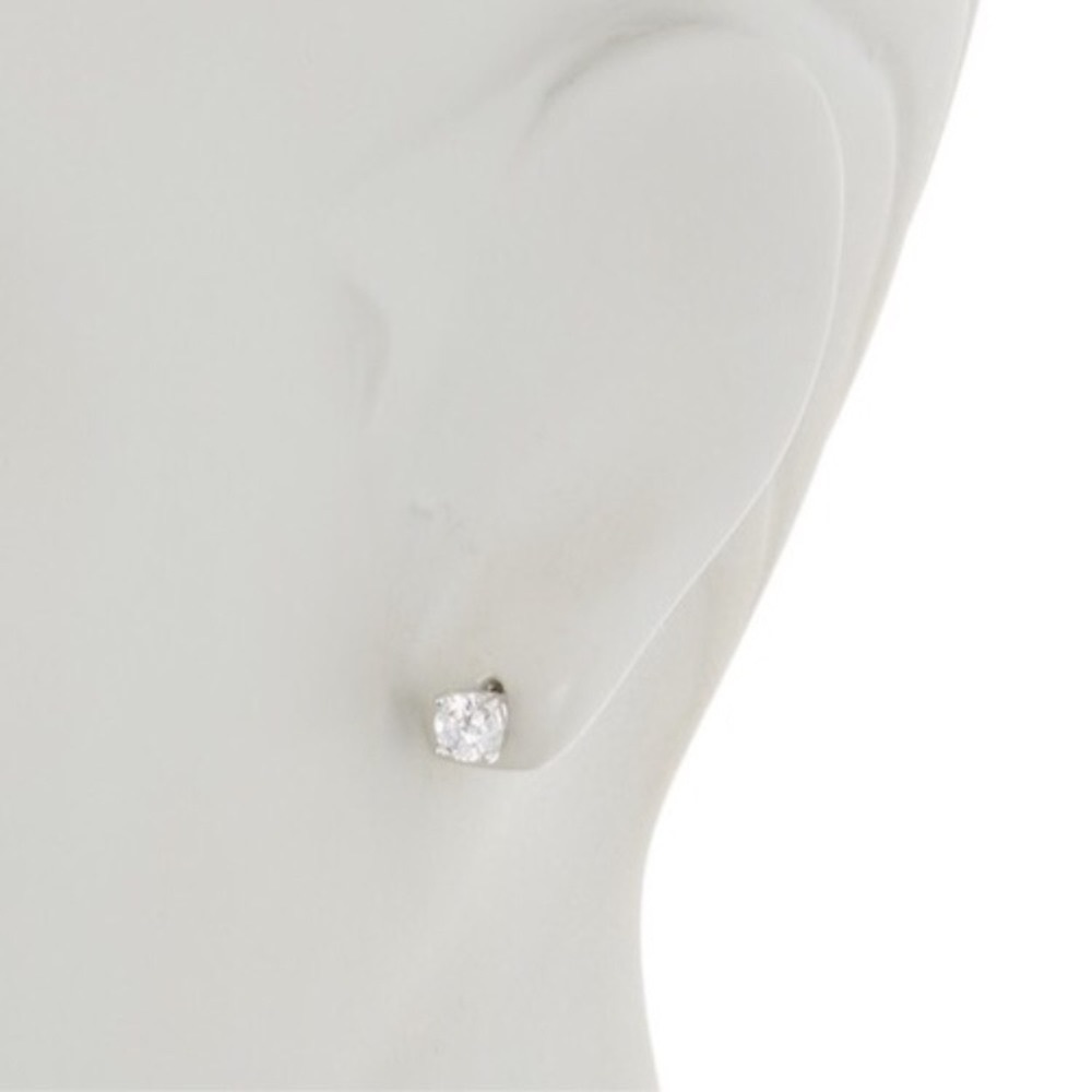 new Sparkly Round CZ Cubic Zirconia Studs ◎ Stud Earrings  ◎ Sterling Silver ◎
